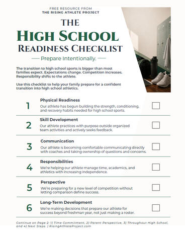 The free High School Sports Readiness Checklist helps youth sports families prepare intentionally.